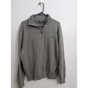 A3 Polo Ralph Lauren Pullover Sweater 1/4 Zip turtle‎ Neck Sz XL  Gray